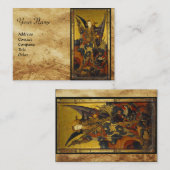 Sint Michael Vanquishing Devil als middeleeuwse Kn Visitekaartje (Voorkant / Achterkant)