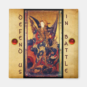 Sint-Michael Vanquishing Devil als middeleeuwse na Magneet
