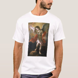 Sint Michael verbiedt de duivel naar de afgrond T-shirt