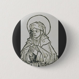Sint Monica, moeder van Augustinus van Hippo Ronde Button 5,7 Cm