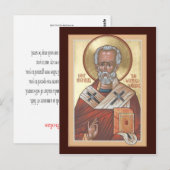 Sint Nicholas de Wonderwerker Prayer Card Briefkaart (Voorkant / Achterkant)