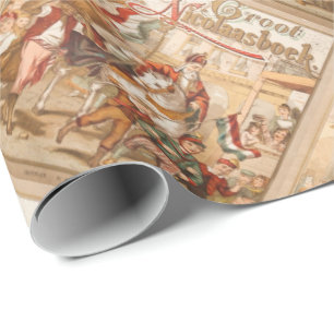 Sint Nick's Day Dutch Sinterklaas op PaardenVintag Cadeaupapier