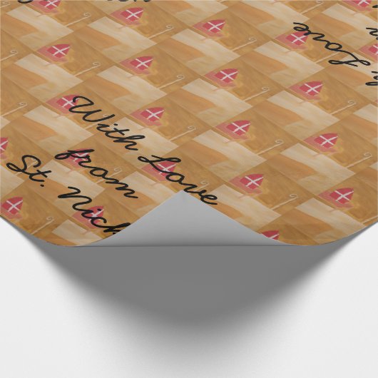 Sint Nick's Day Dutch Sinterklaas Waterverf Miter Cadeaupapier (Hoek)