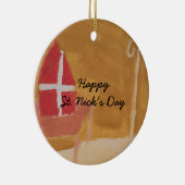 Sint Nick's Day Dutch Sinterklaas Waterverf Miter Keramisch Ornament (Rechts)