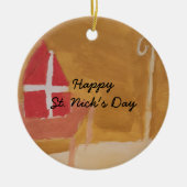 Sint Nick's Day Dutch Sinterklaas Waterverf Miter Keramisch Ornament (Voorkant)