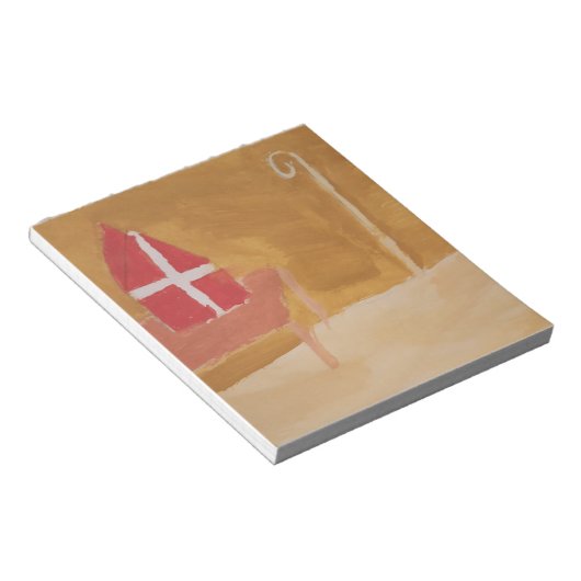 Sint Nick's Day Dutch Sinterklaas Waterverf Miter Notitieblok (Schuin)