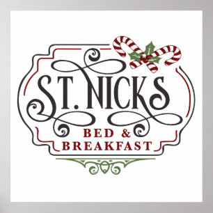 Sint-Nick's ontbijt Kerstmis Poster