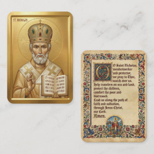 Sint-Nicolaas bidprentje Visitekaartje