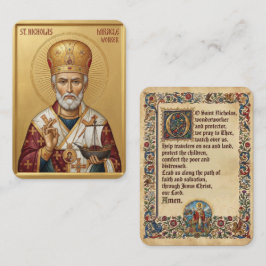 Sint-Nicolaas bidprentje Visitekaartje