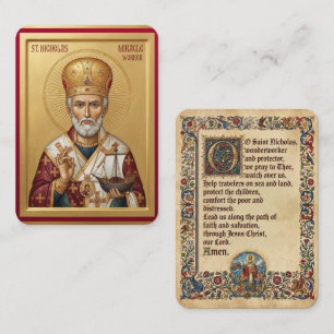 Sint Nicolaas bidprentje Visitekaartje