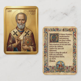 Sint Nicolaas gebedskaart Visitekaartje