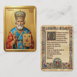 Sint Nicolaas gebedskaart Visitekaartje