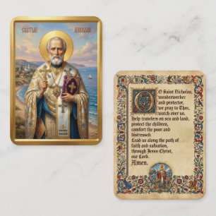 Sint Nicolaas gebedskaart Visitekaartje