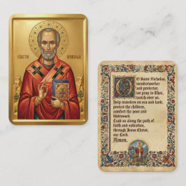 Sint Nicolaas gebedskaart Visitekaartje