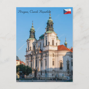 Sint-Nicolaas-kerk in de oude stad Praag Briefkaart