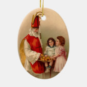Sint-Nicolaas kerstboomversiering Keramisch Ornament (Achterkant)