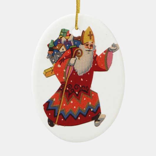 Sint-Nicolaas kerstversiering Keramisch Ornament (Voorkant)