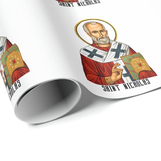 Sint Nicolaas orthodox Servische heiligen icoon Cadeaupapier (Rol Hoek)