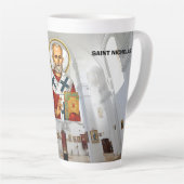 Sint Nicolaas orthodox Servische heiligen icoon Latte Mok (Rechterhoek)