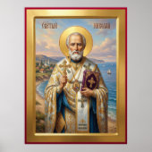 Sint Nicolaas orthodoxe icoon Poster (Voorkant)