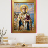 Sint Nicolaas orthodoxe icoon Poster (Keuken)
