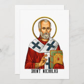 Sint Nicolaas orthodoxe Servische heiligen icoon Kaart (Voorkant / Achterkant)