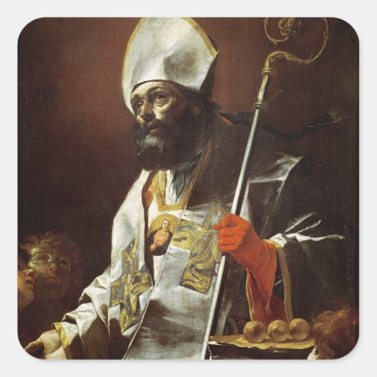 Sint-Nicolaas van Bari Vierkante Sticker (Voorkant)