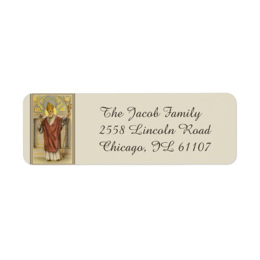 Sint-Nicolaas van de bisschop van Myra Etiket (Voorkant)