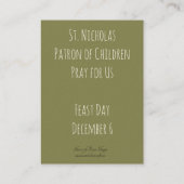 Sint-Nicolaas van de Heilige Stoel van Myra Visitekaartje (Achterkant)