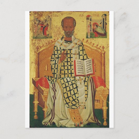 Sint Nicolaas van Myra Orthodox Icoon Briefkaart (Voorkant)