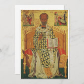 Sint Nicolaas van Myra Orthodox Icoon Kaart (Voorkant / Achterkant)