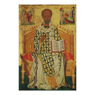 Sint Nicolaas van Myra Orthodox Icoon Perfect Poster
