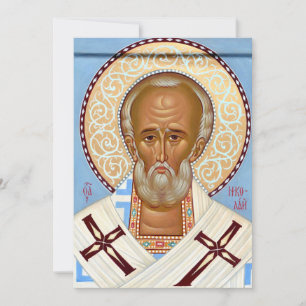 Sint-Nicolaas van Myra Premium Orthodoxe Kunst Bedankkaart