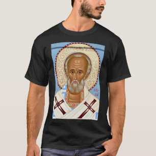 Sint-Nicolaas van Myra Premium Orthodoxe Kunst T-shirt