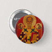 Sint-Nicolaas van Myra Ronde Button 5,7 Cm (Voorkant /achterkant)