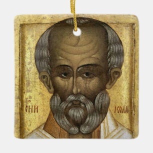 Sint-Nicolaas Wonderdoener Icoon Kerstmis Keramisch Ornament
