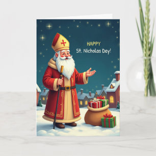 Sint-Nicolaasdag Glimlachen en Warme Wensen Kaart