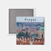 Sint-Nicolas kerk en daken van Praag Magneet (Voorkant / Achterkant)