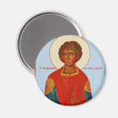 Sint Panteleimon orthodoxe icoon magneet (Voorkant / Achterkant)