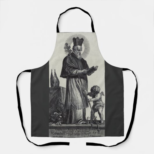 Sint Patrick Apostel van Ierland Monochrome Kunst Schort (Voorkant)