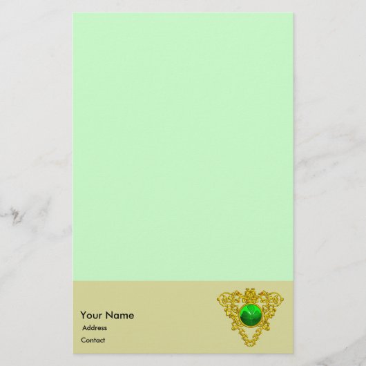 SINT PATRICK CELTIC HEART, SHAMROCK Light Green Briefpapier (Voorkant)