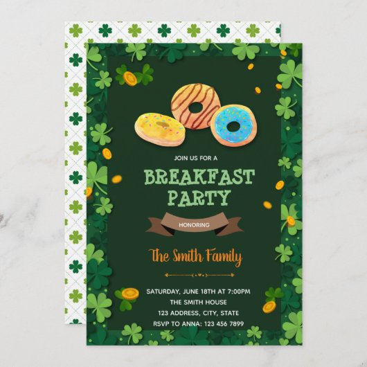 Sint-Patrick-ontbijtthema Kaart (Voorkant / Achterkant)