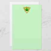 SINT PATRICK'S CELTIC HEART, SHAMROCK BRIEFPAPIER (Voorkant / Achterkant)