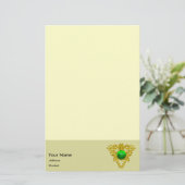 SINT PATRICK'S CELTIC HEART, SHAMROCK Cream Briefpapier (Staand voorkant)