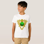 SINT PATRICK'S CELTISCHE HART MET GROENE SHAMROCK T-SHIRT (Voorkant volledig)
