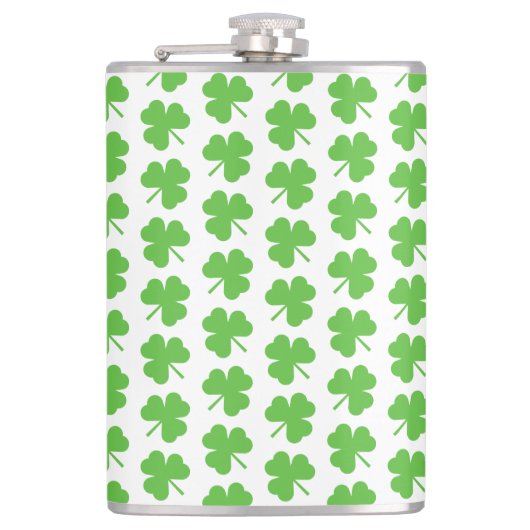 Sint-Patricks Clover Vinyl Wrapped Flask Heupfles (Voorkant)