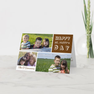 Sint Patricks Dag Foto Collage Green Shamrock Kaart