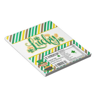 Sint-Patricks-dag Snoep Bar Wrapper Party Favors Notitieblok