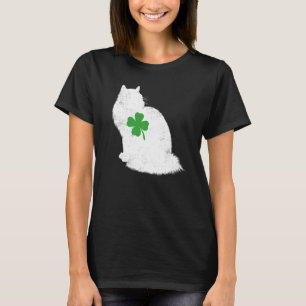 Sint Patrick's Day Cat Funny Ragdoll Shamrock Gif T-shirt