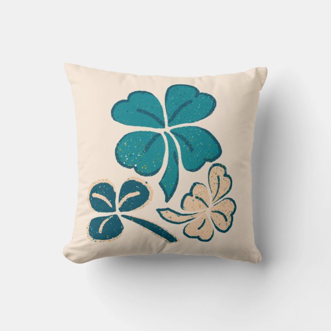 Sint Patrick's day Clover Shamrock Drawing Kussen (Voorkant)
